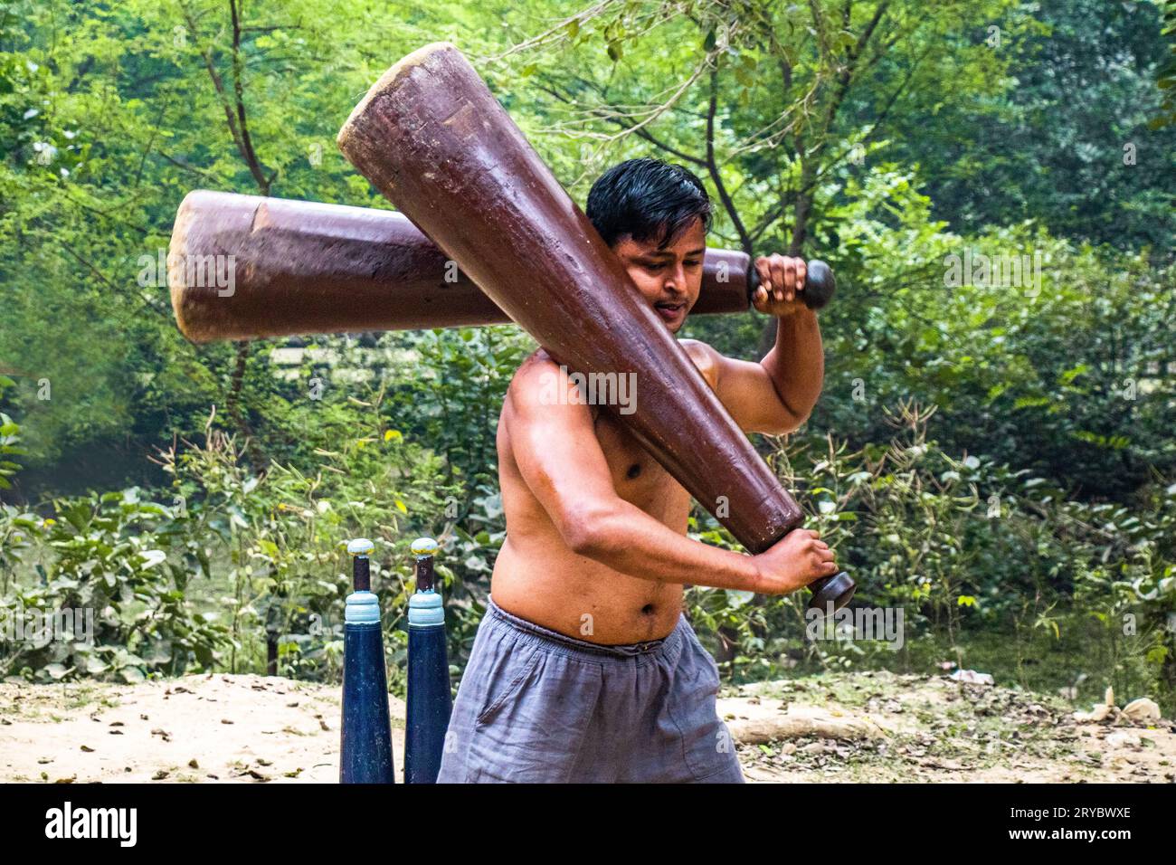 Lottatore indiano tradizionale o Pahelwan Foto Stock