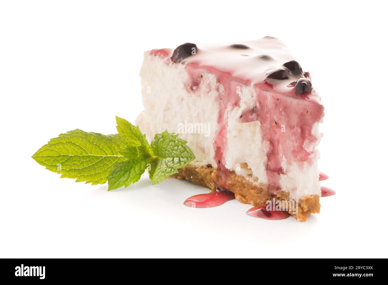 Fetta di torta al formaggio Foto Stock