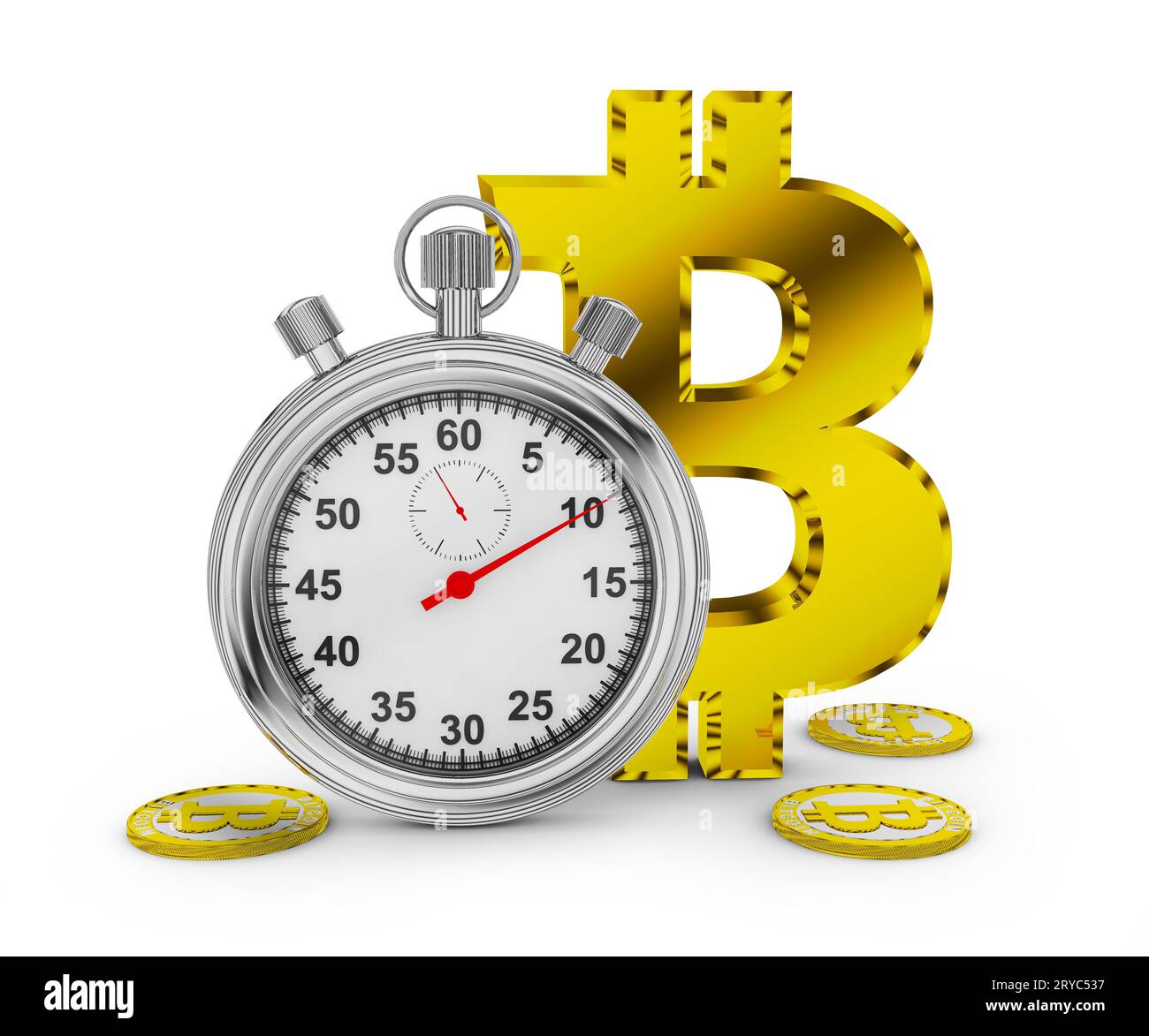 Cronometro e Bitcoin Foto Stock