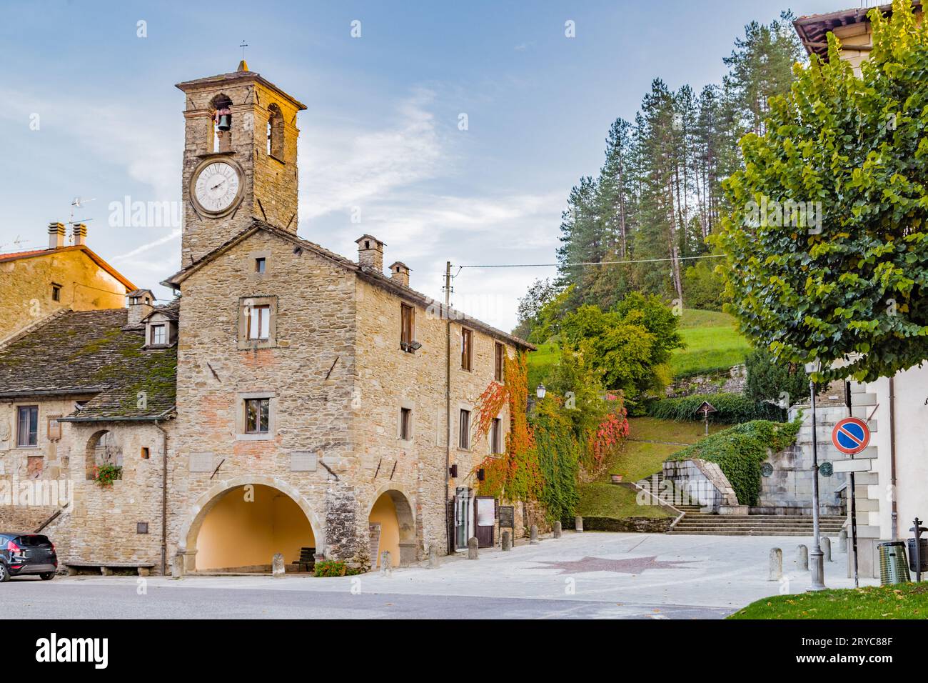Villaggio di montagna in Toscana Foto Stock