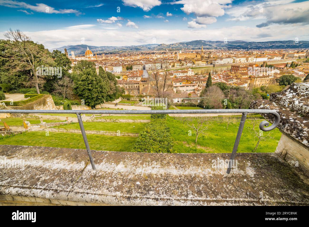 Giardini in stile italiano a Firenze Foto Stock