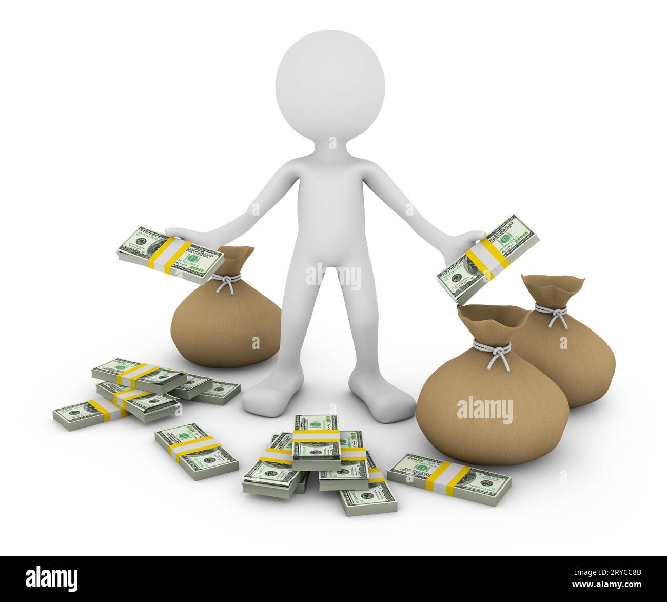 Uomo con dollari Foto Stock