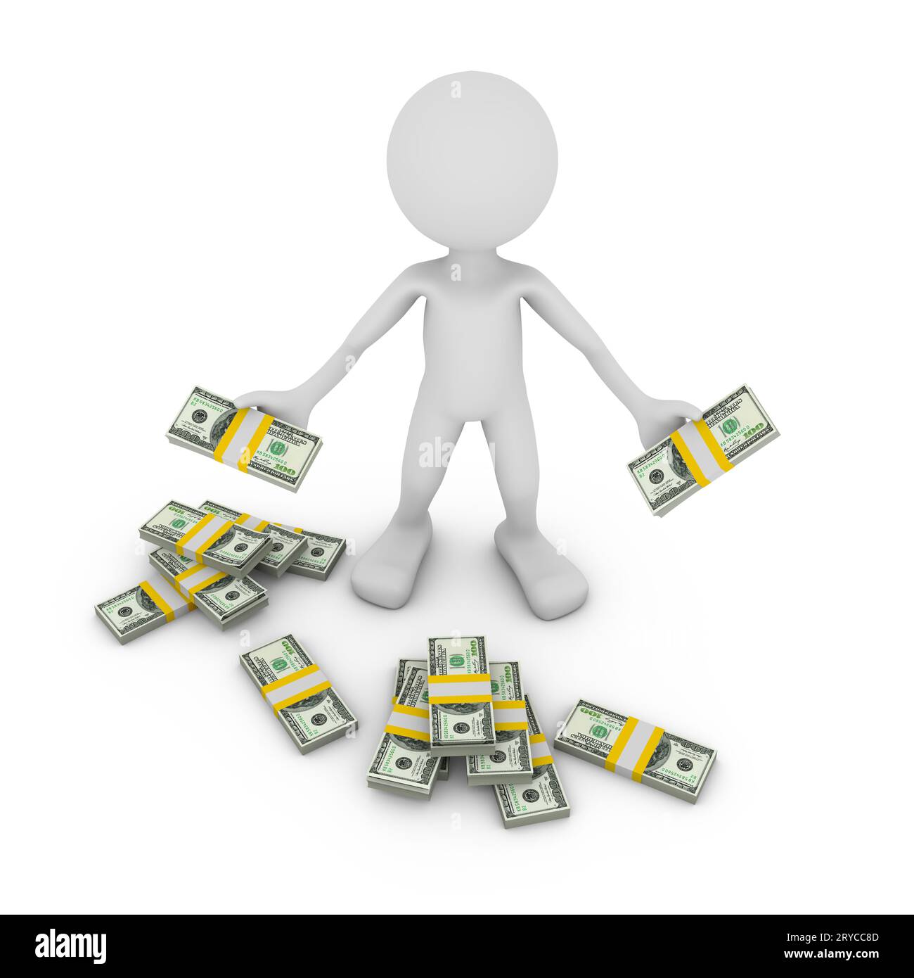 Uomo con dollari Foto Stock