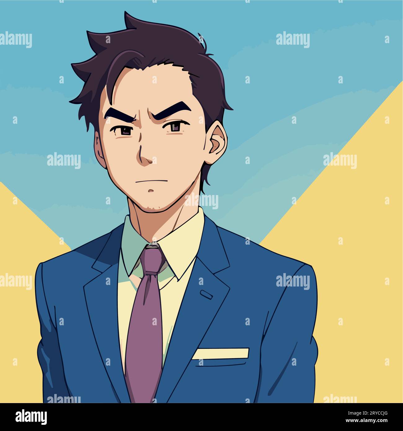 Uomo d'affari, personaggio dei cartoni animati. Illustrazione vettoriale di design piatto per uomo d'affari Illustrazione Vettoriale