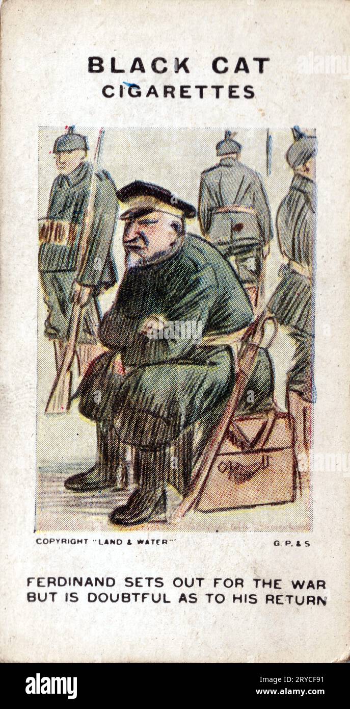 Ferdinand parte per la guerra... - Carreras Black Cat Cigarette Cards Foto Stock