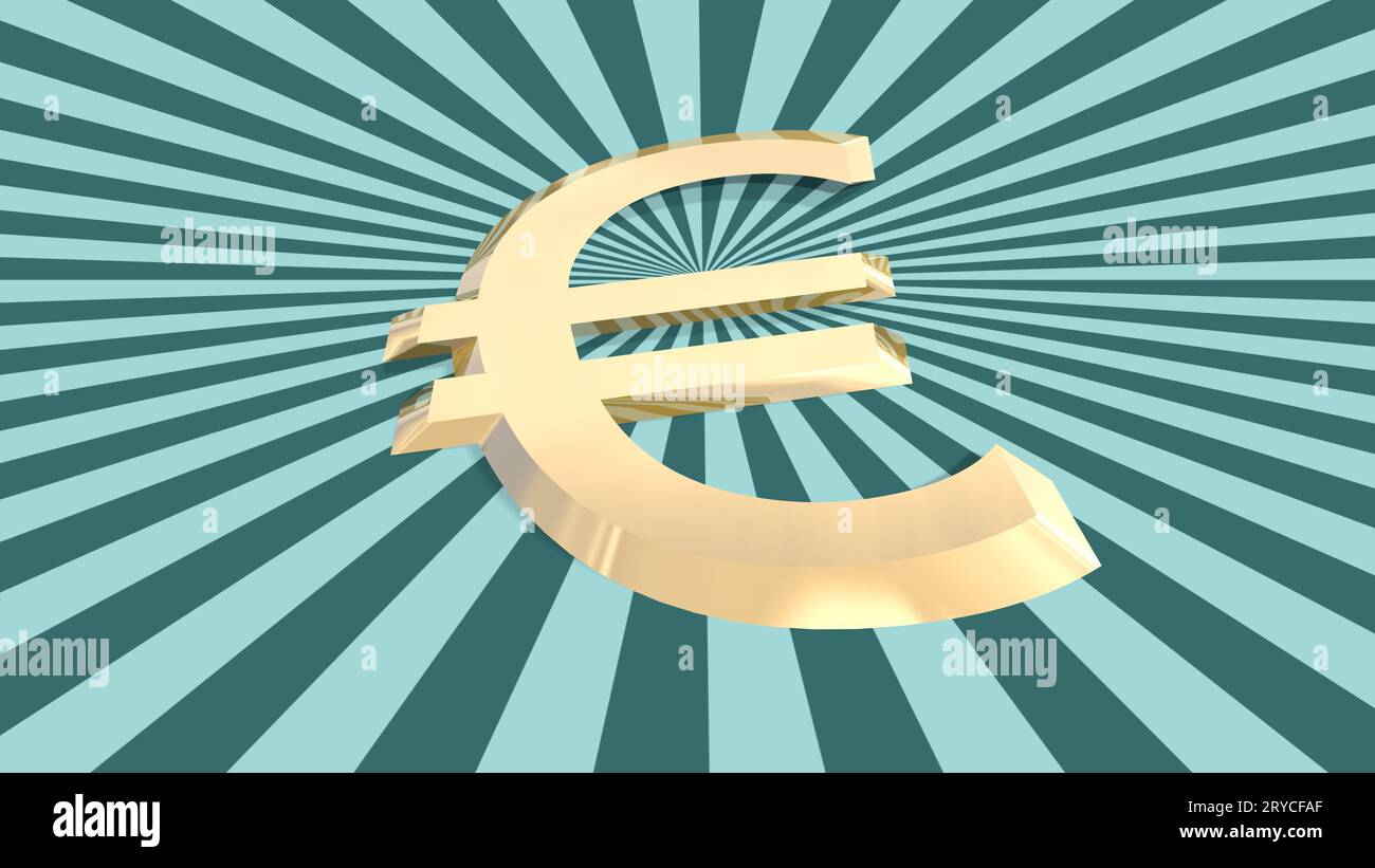 Icona 3d euro Money con texture sullo sfondo sulle scottature solari Foto Stock