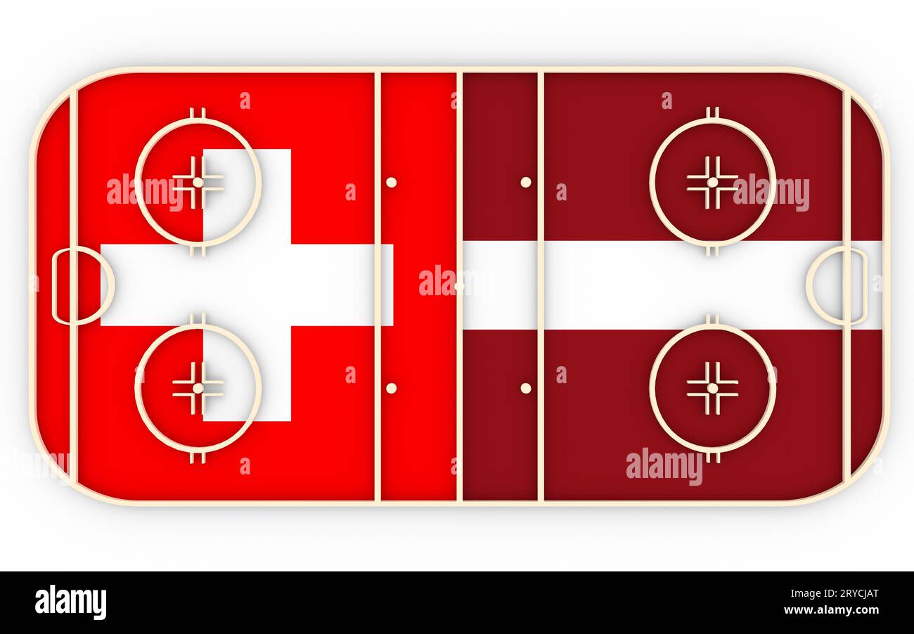 Svizzera vs Lettonia. Gara di hockey su ghiaccio 2016 Foto Stock