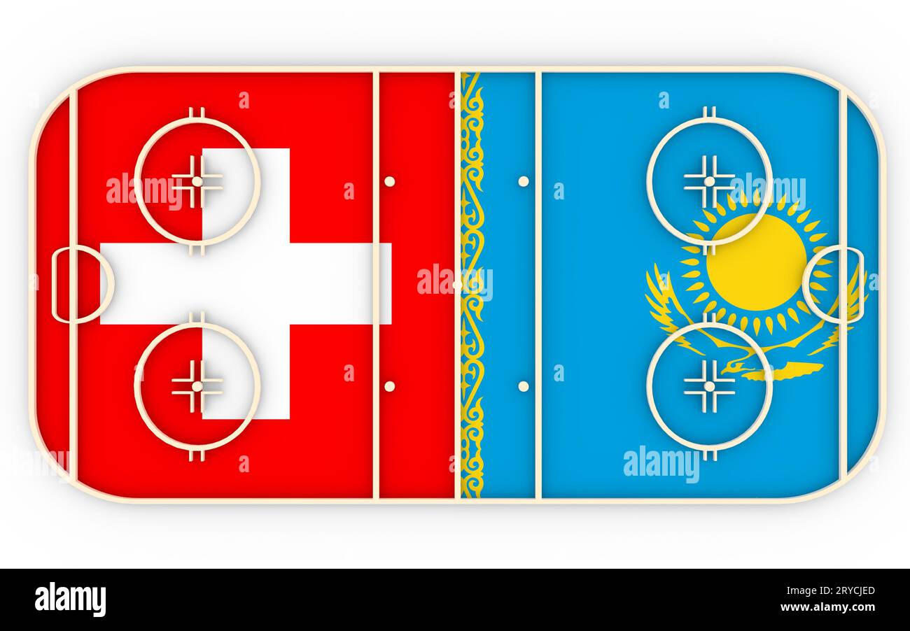 Svizzera vs Kazakistan. Gara di hockey su ghiaccio 2016 Foto Stock
