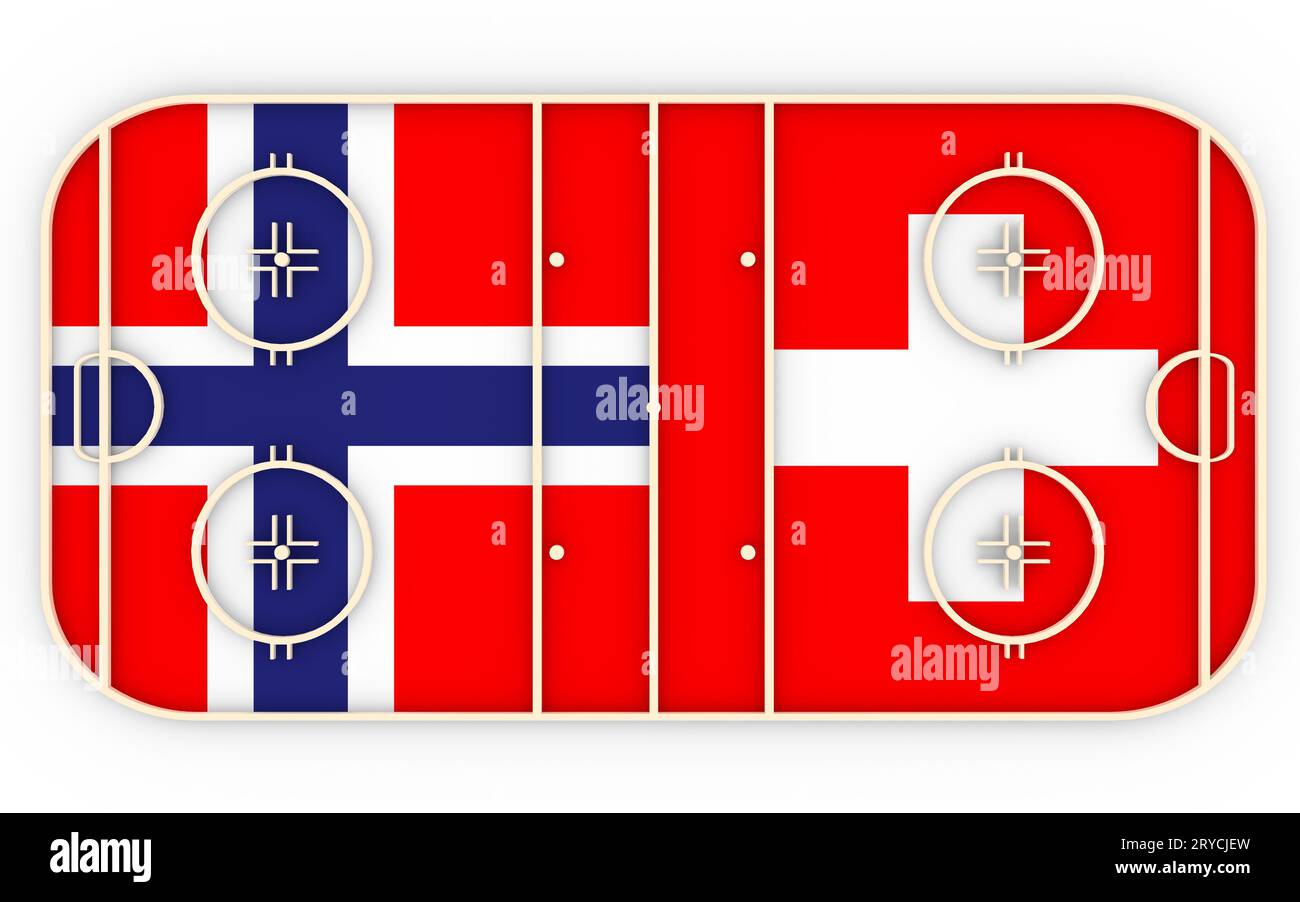 Norvegia contro Svizzera. Gara di hockey su ghiaccio 2016 Foto Stock