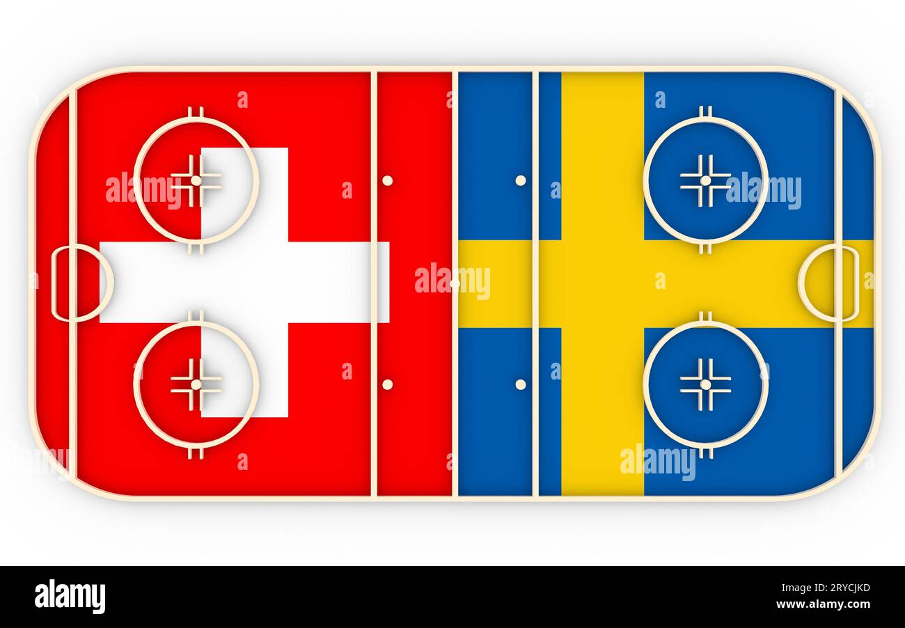 Svizzera vs Svezia. Gara di hockey su ghiaccio 2016 Foto Stock