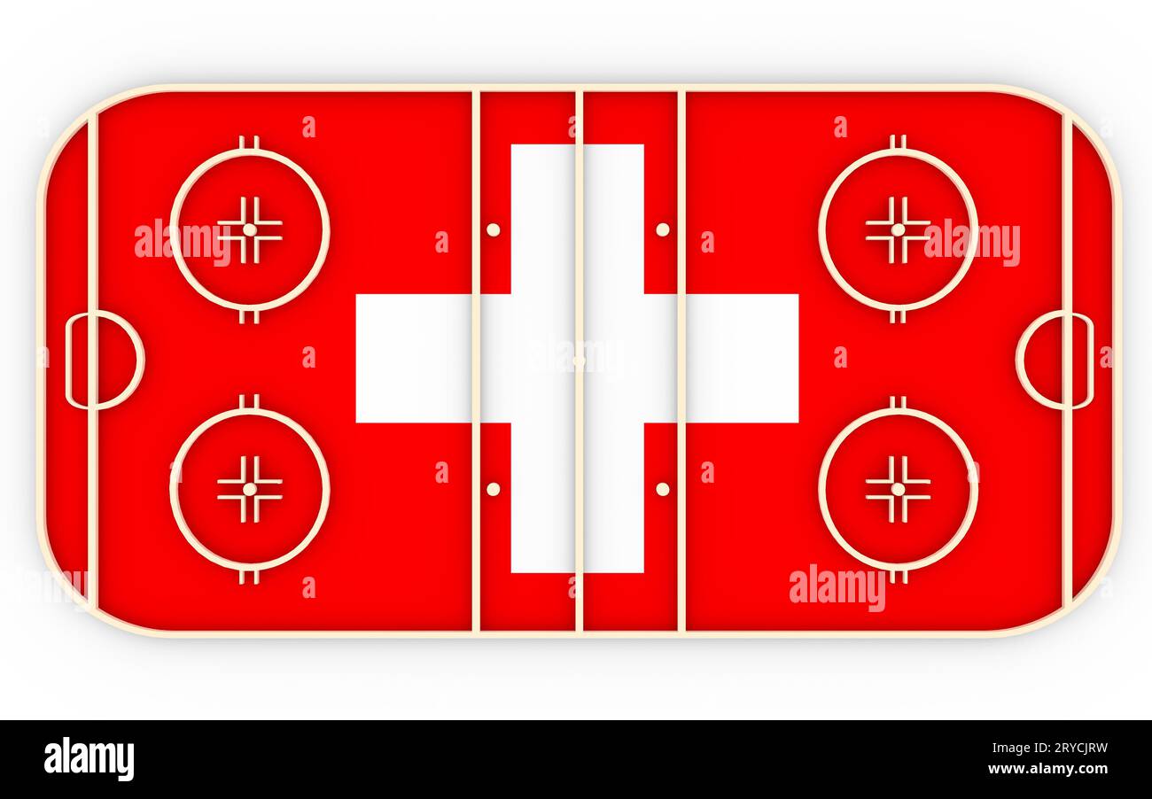 Hockey su ghiaccio testurizzato di campo da bandiera della Svizzera. Rispetto alla concorrenza mondiale Foto Stock