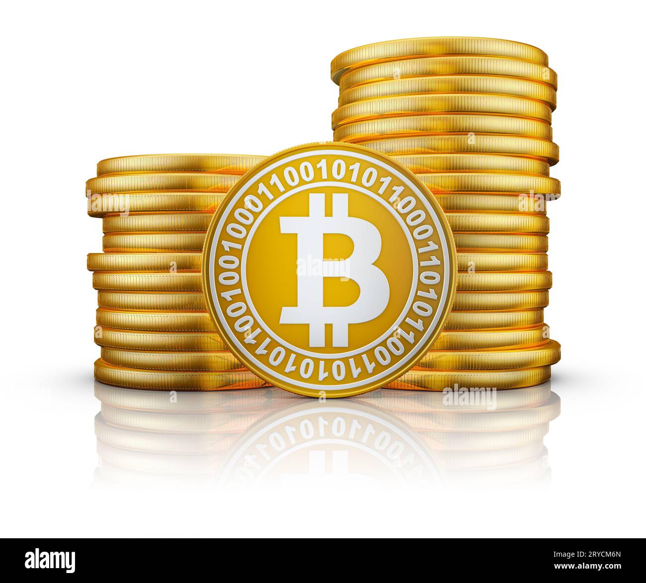 I Bitcoin d'oro Foto Stock