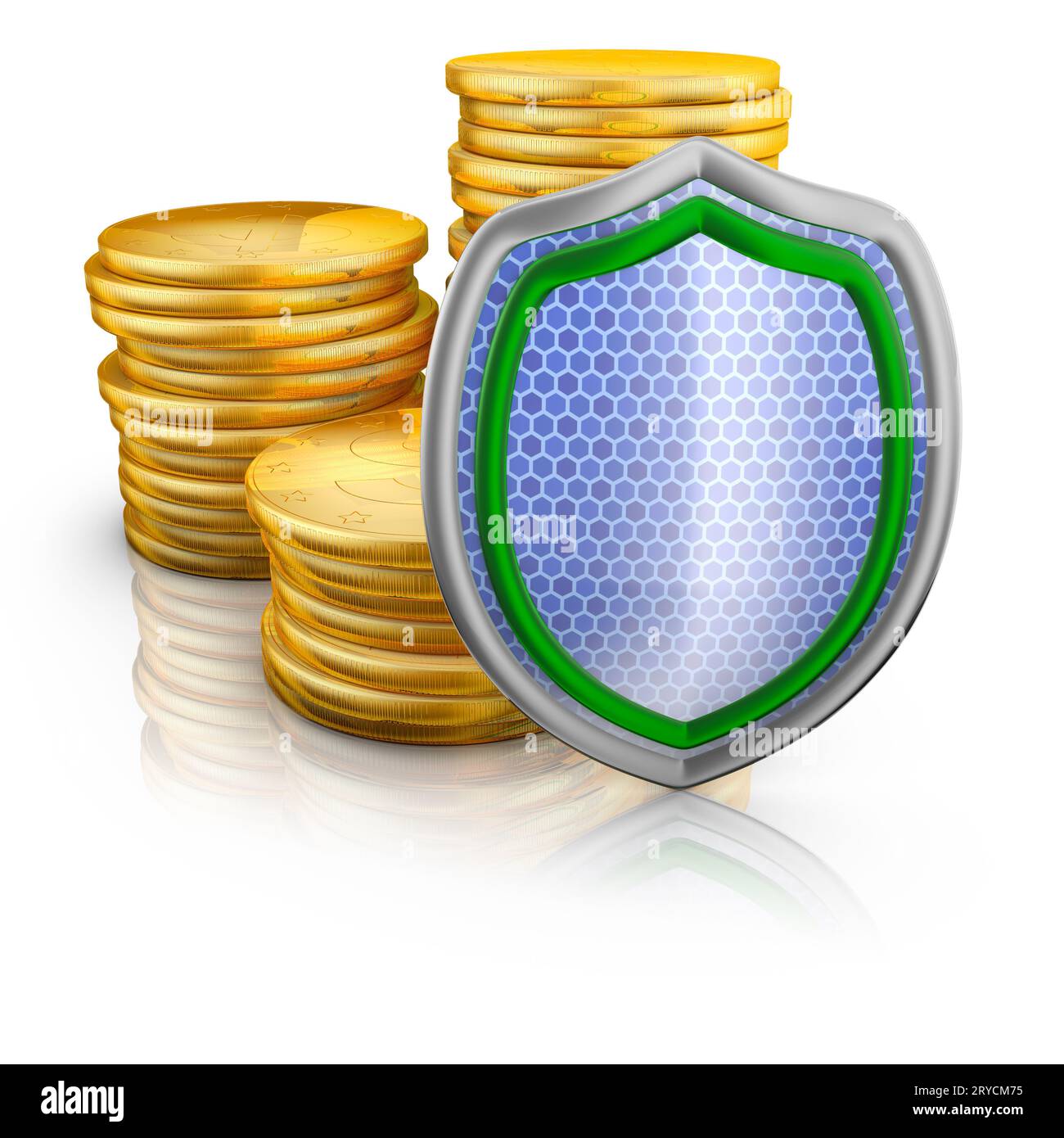 Bitcoins e la protezione Foto Stock