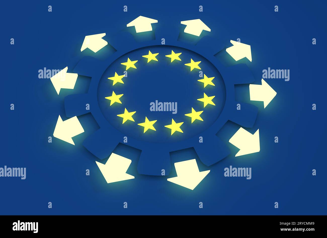 Concetto di industria europea e economia dell'Unione europea Foto Stock