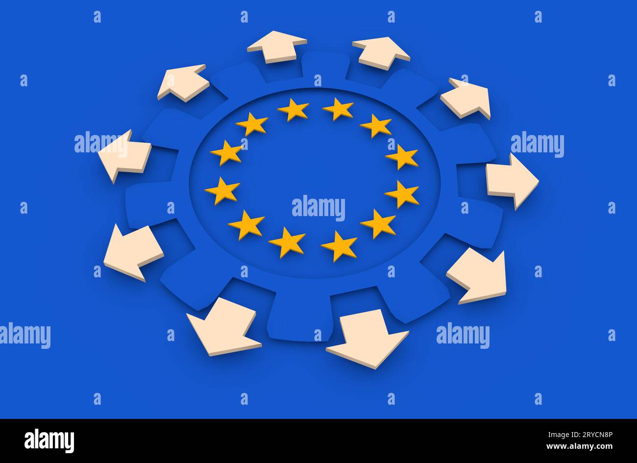Concetto di industria europea e economia dell'Unione europea Foto Stock
