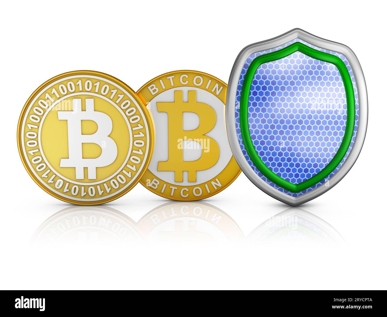 Bitcoins e la protezione Foto Stock