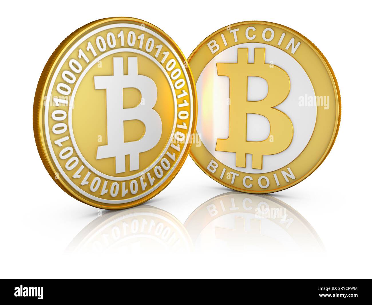 I Bitcoin d'oro Foto Stock