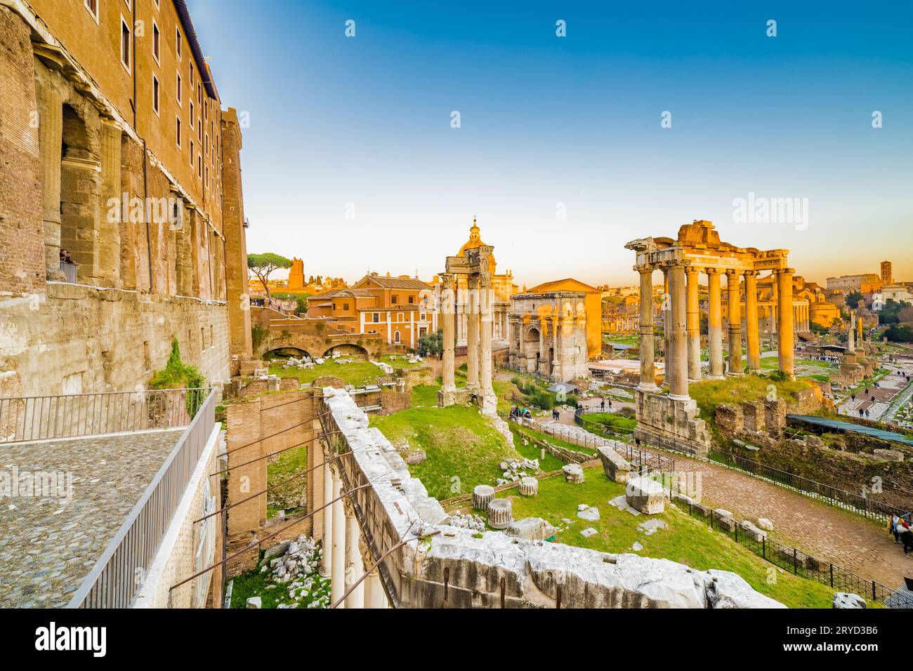 Antiche rovine del foro Romano Foto Stock