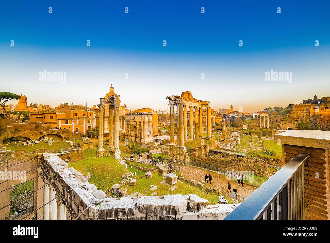 Antiche rovine del foro Romano Foto Stock