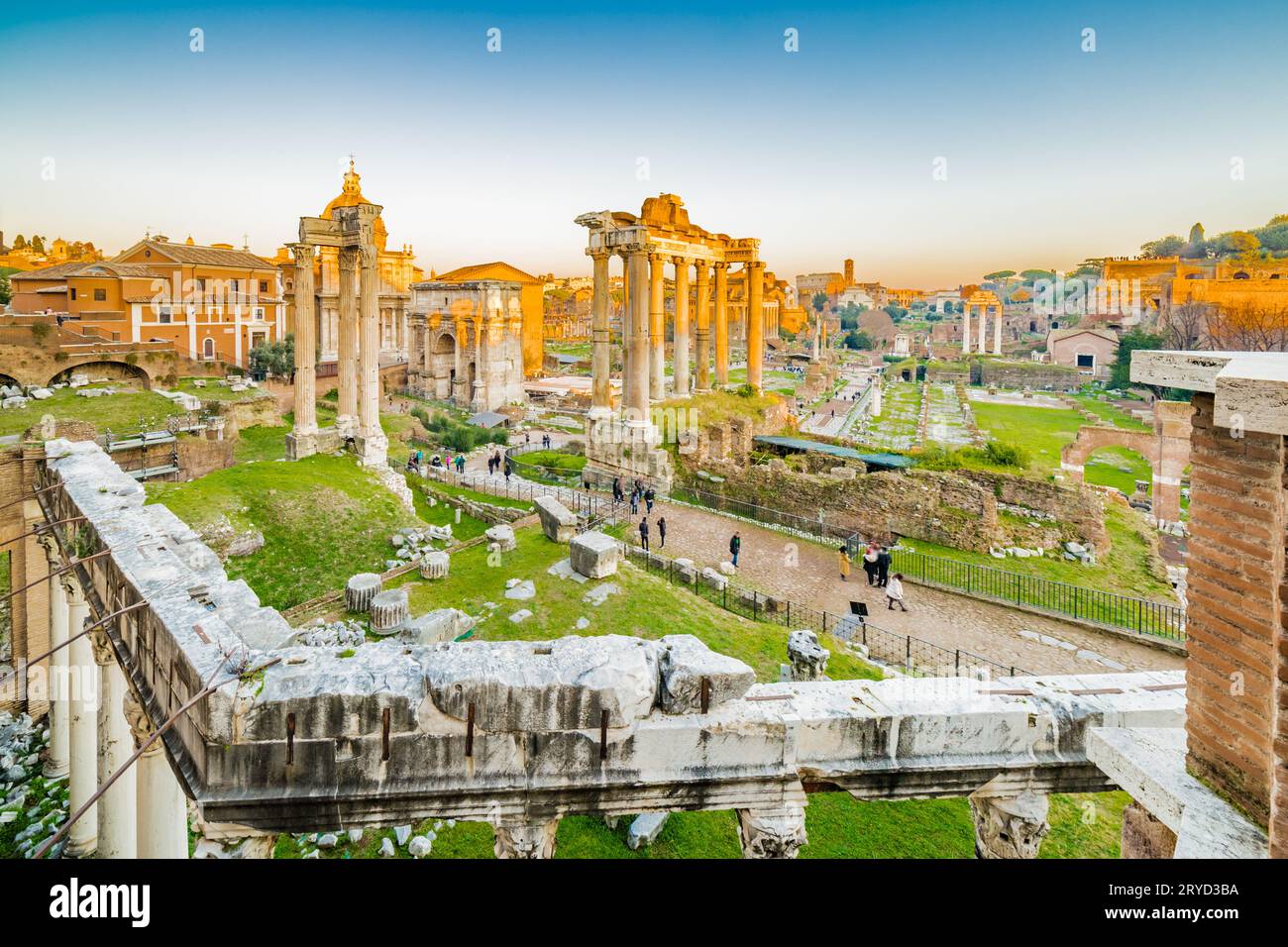 Antiche rovine del foro Romano Foto Stock