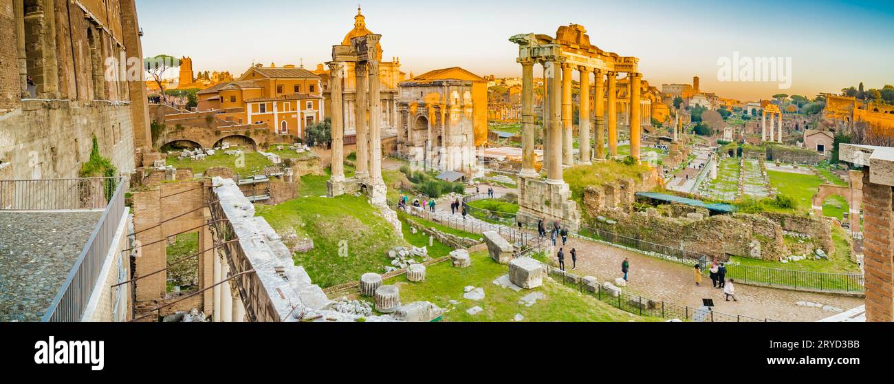 Antiche rovine del foro Romano Foto Stock
