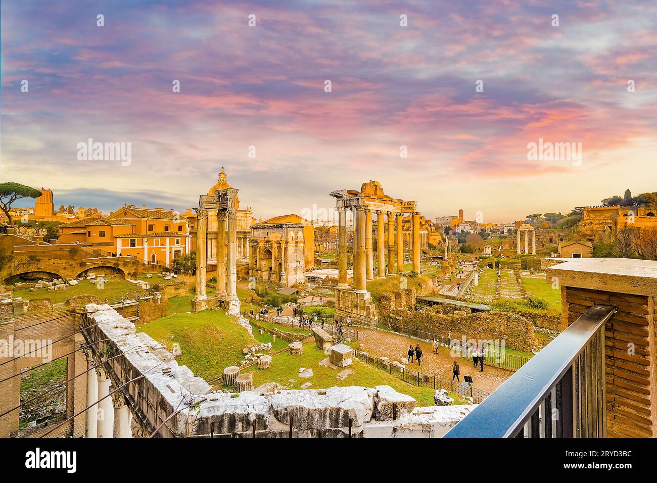 Antiche rovine del foro Romano Foto Stock