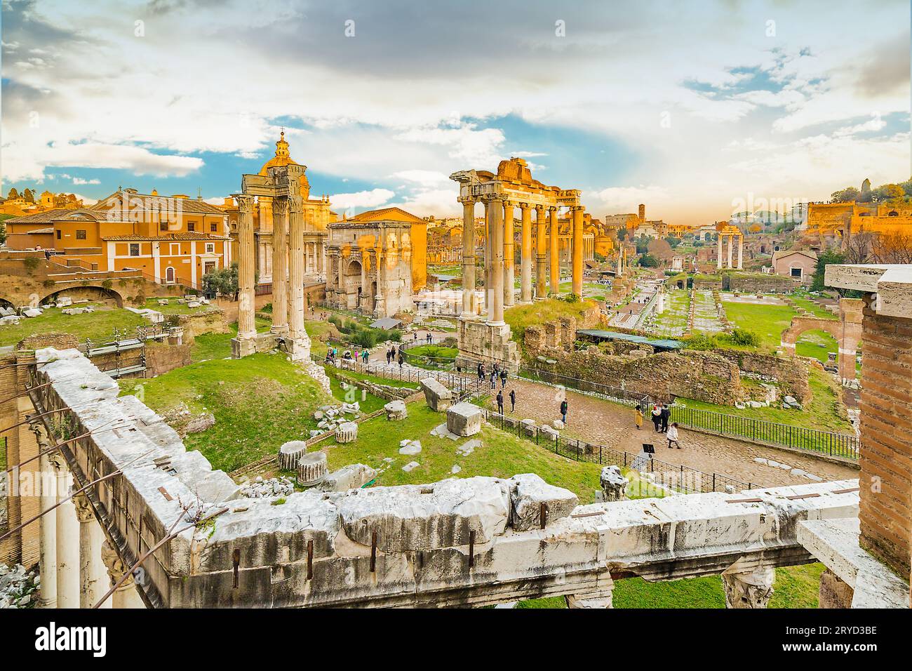 Antiche rovine del foro Romano Foto Stock
