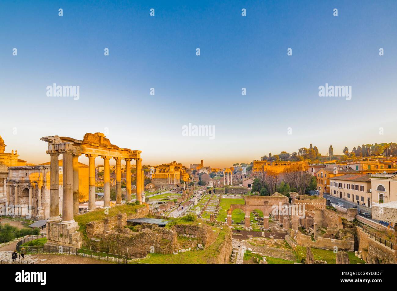 Antiche rovine del foro Romano Foto Stock