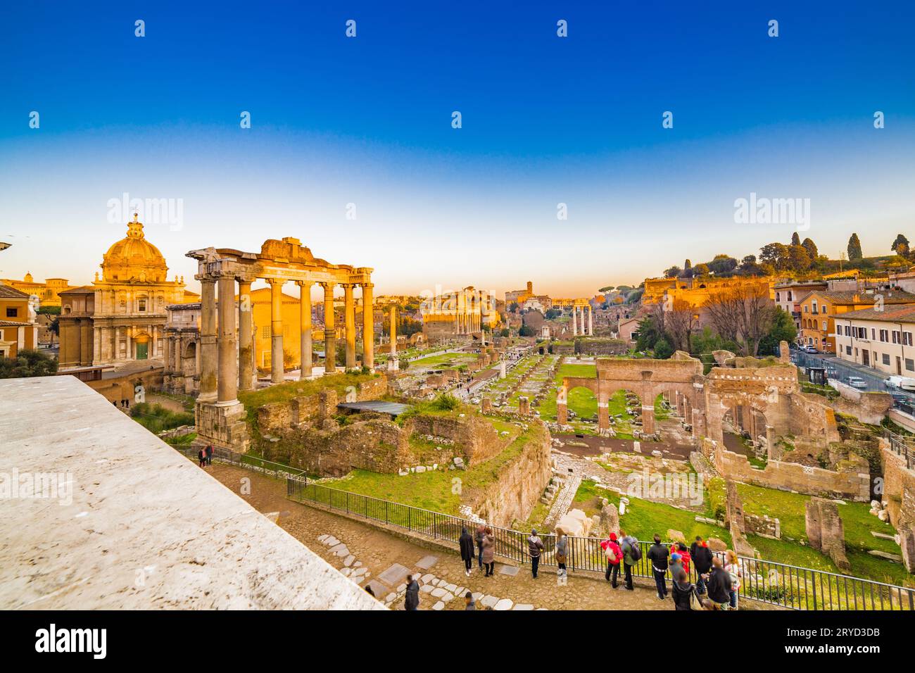 Antiche rovine del foro Romano Foto Stock