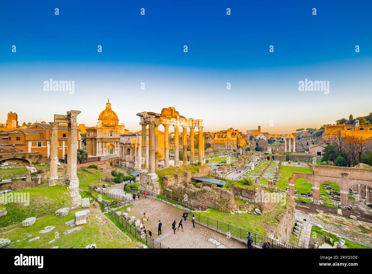 Antiche rovine del foro Romano Foto Stock