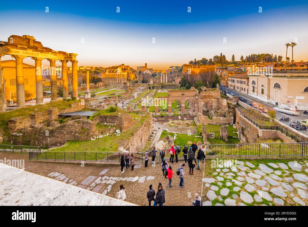 Antiche rovine del foro Romano Foto Stock