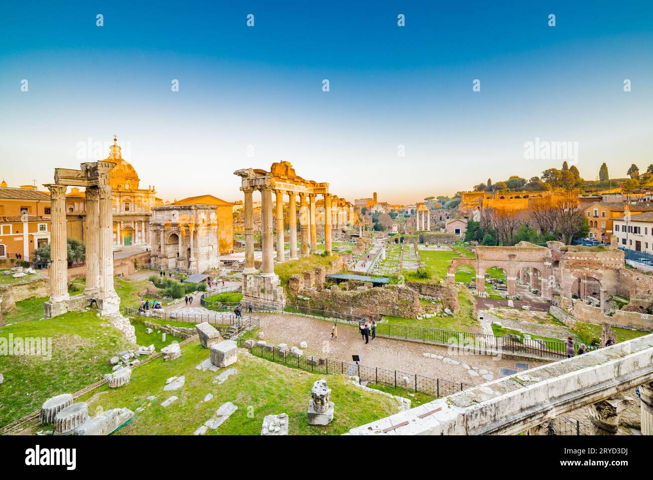 Antiche rovine del foro Romano Foto Stock