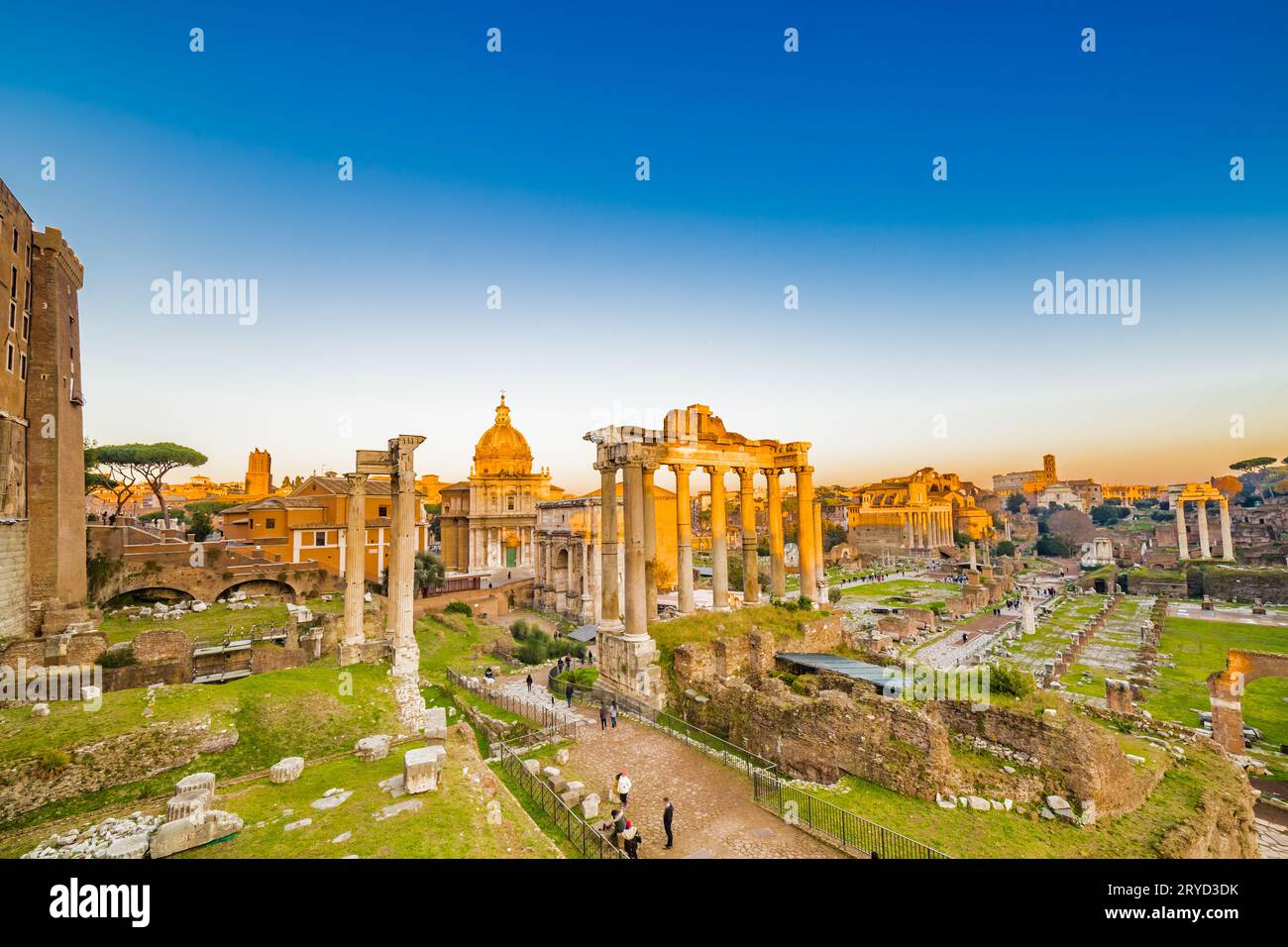 Antiche rovine del foro Romano Foto Stock