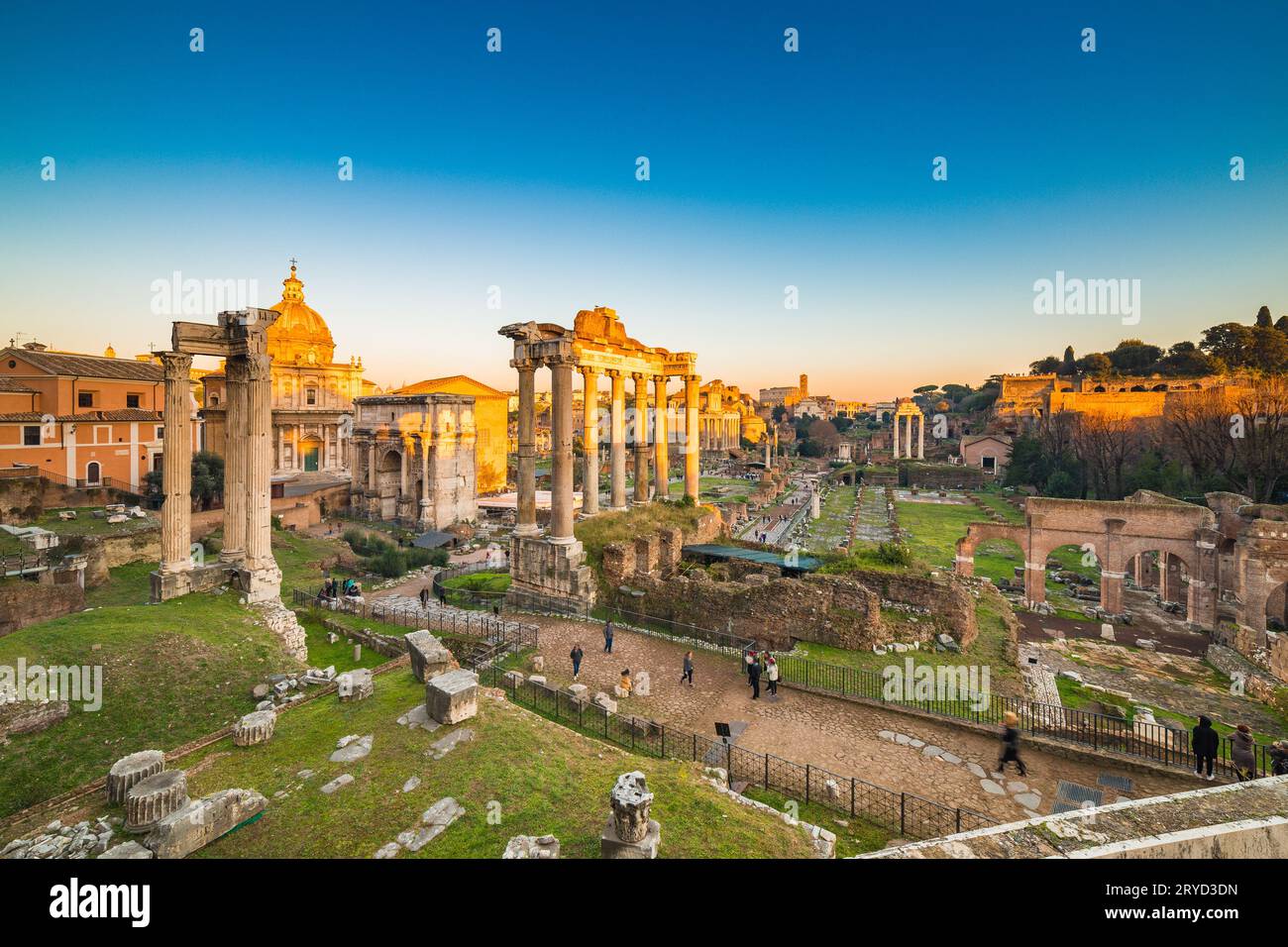 Antiche rovine del foro Romano Foto Stock