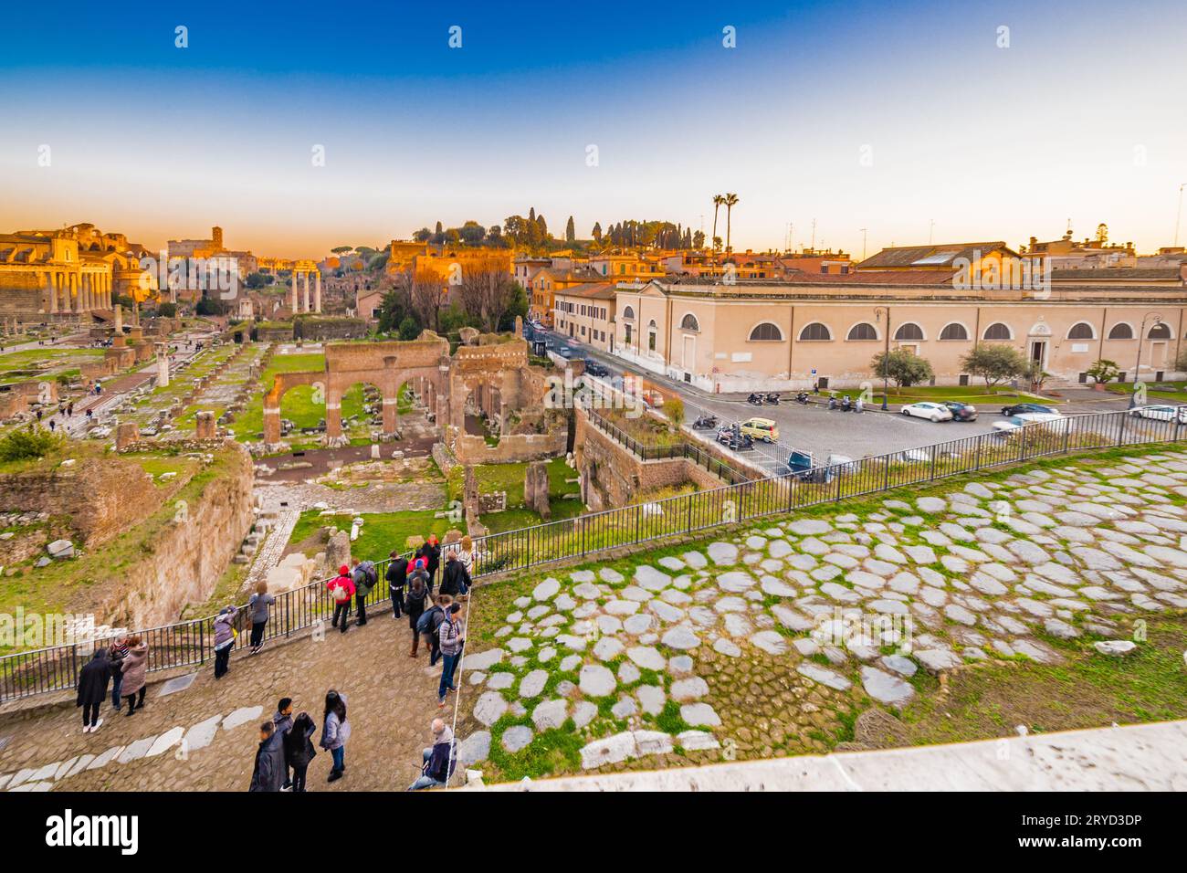 Antiche rovine del foro Romano Foto Stock