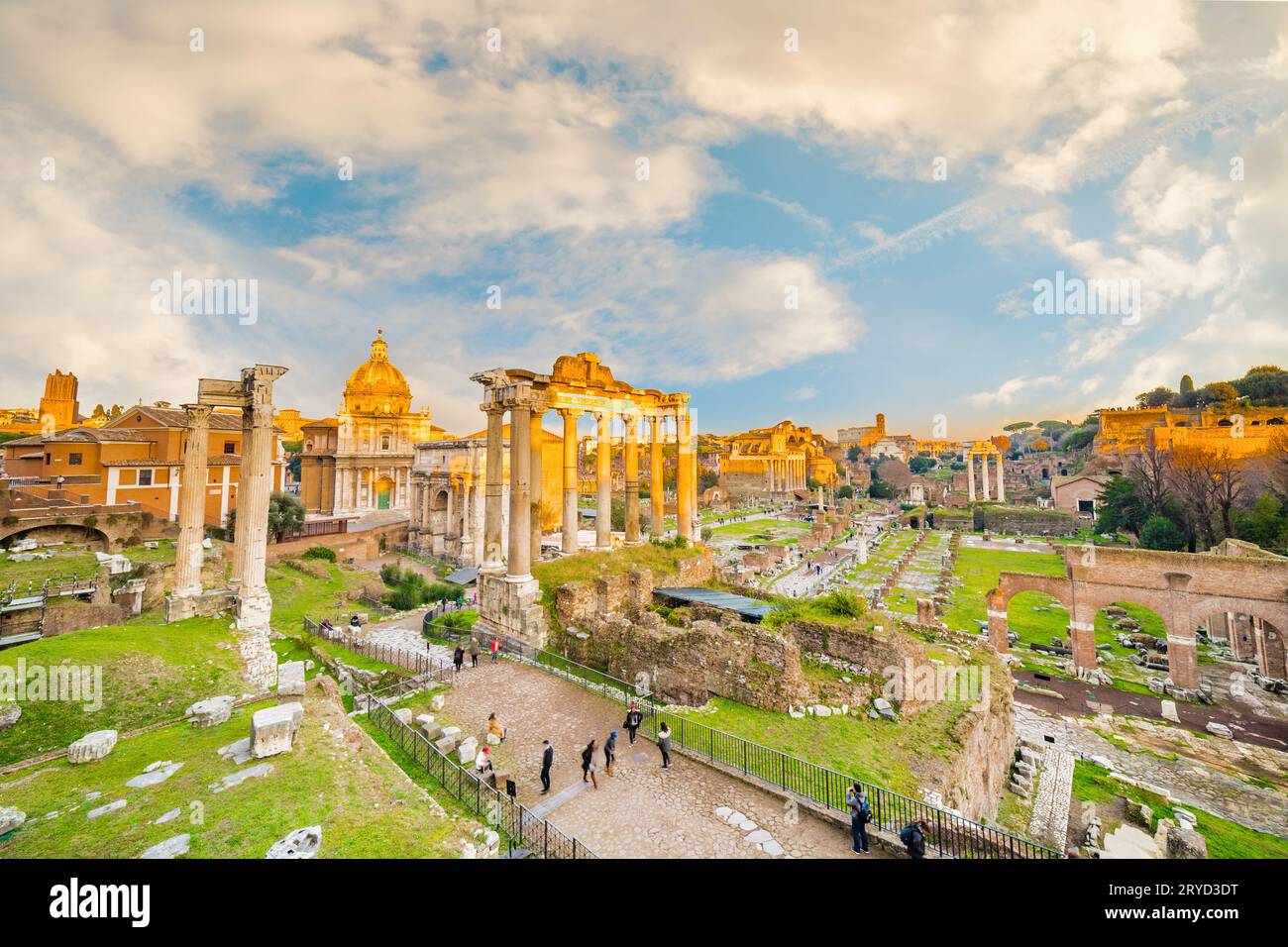 Antiche rovine del foro Romano Foto Stock