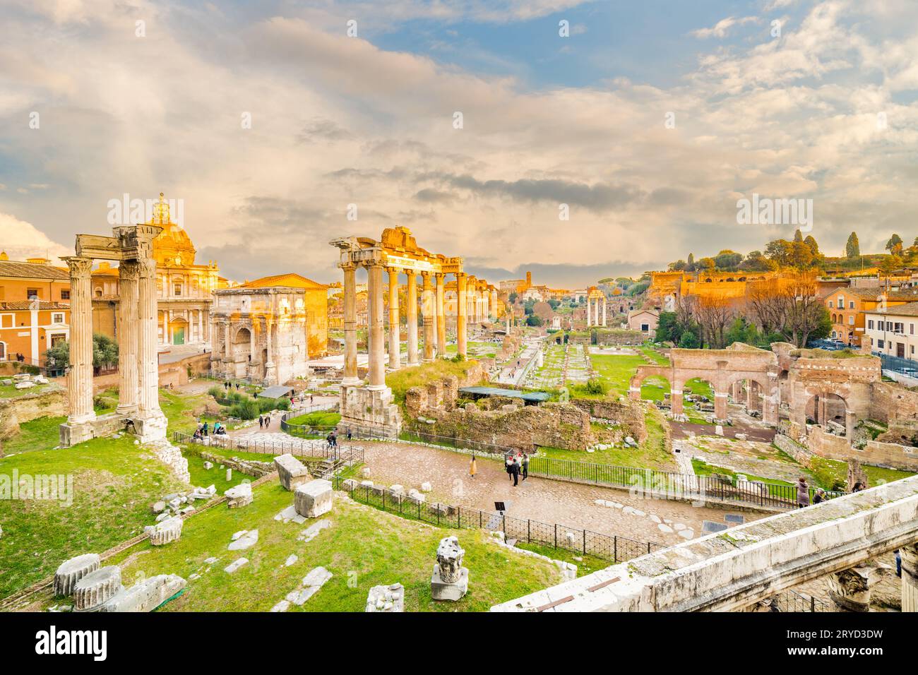 Antiche rovine del foro Romano Foto Stock