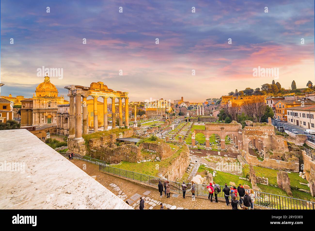 Antiche rovine del foro Romano Foto Stock