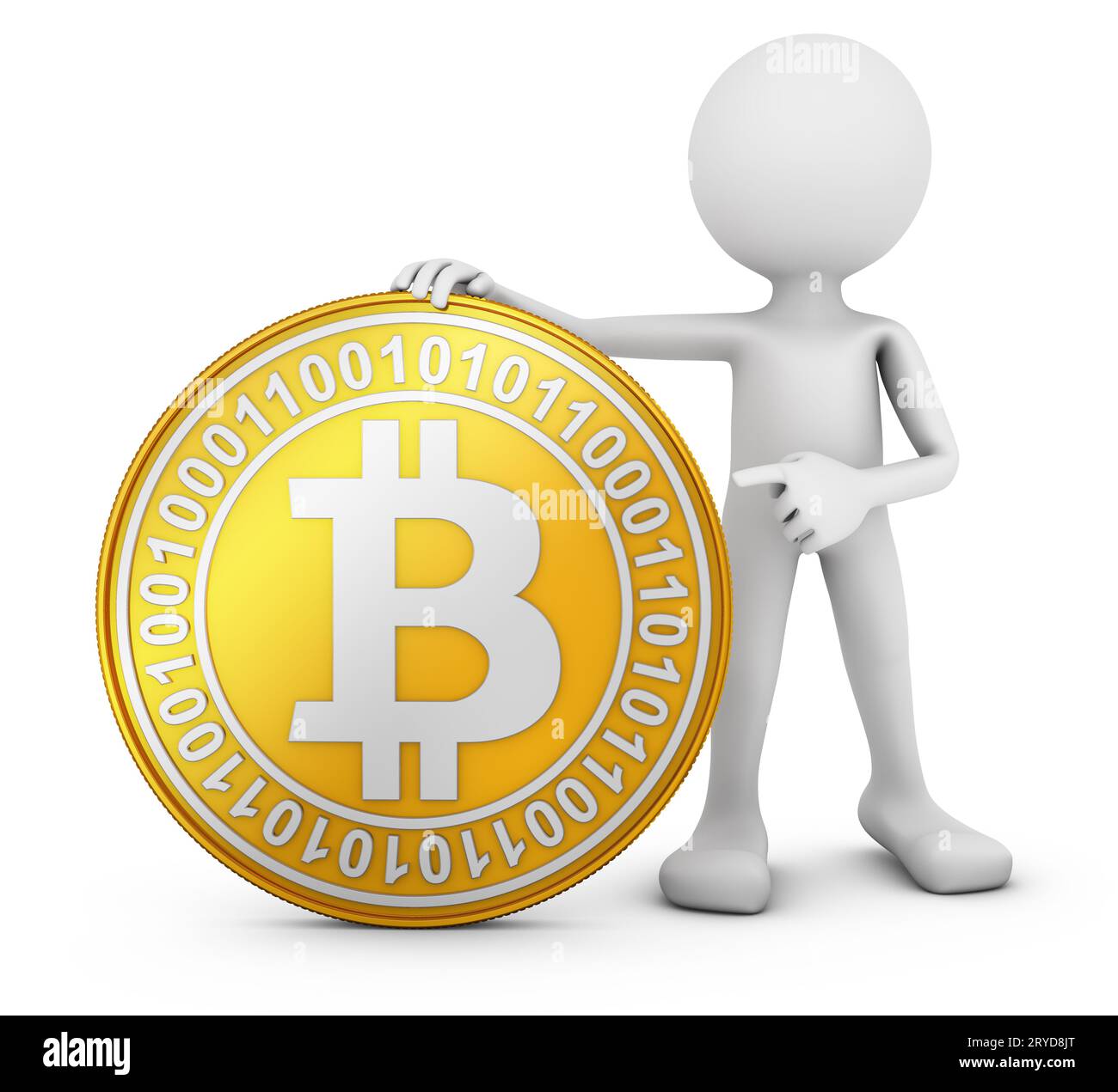 Uomo con bitcoin Foto Stock