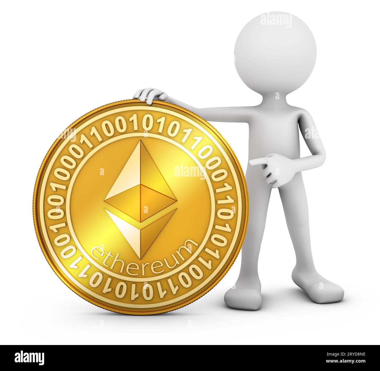 Un uomo con ethereum Foto Stock