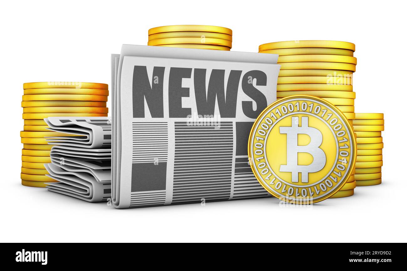 Giornali e Bitcoin Foto Stock
