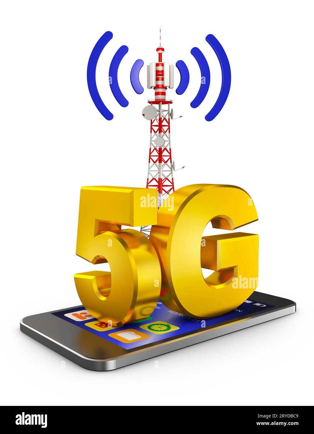 5G e lo smartphone Foto Stock
