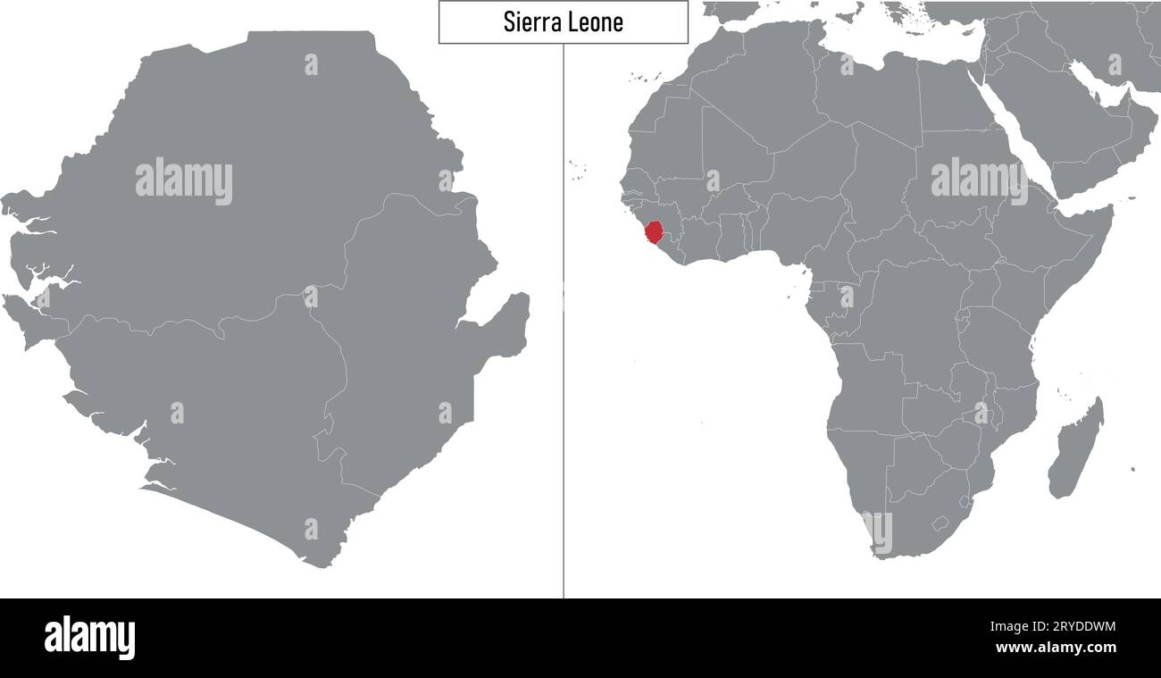 mappa della Sierra Leone e posizione sulla mappa dell'Africa. Illustrazione vettoriale Illustrazione Vettoriale