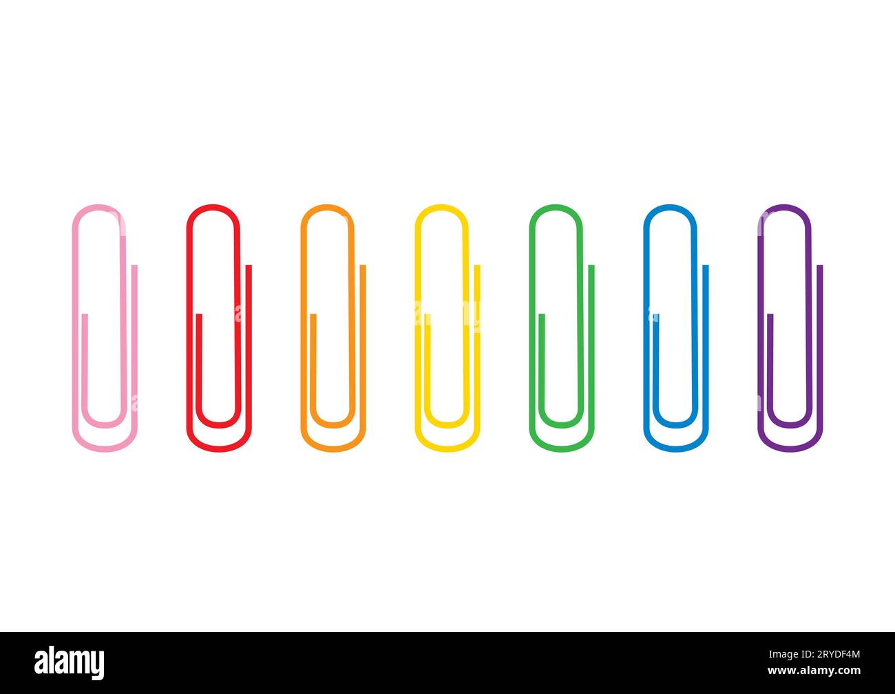 Sette graffette di colori arcobaleno Foto Stock