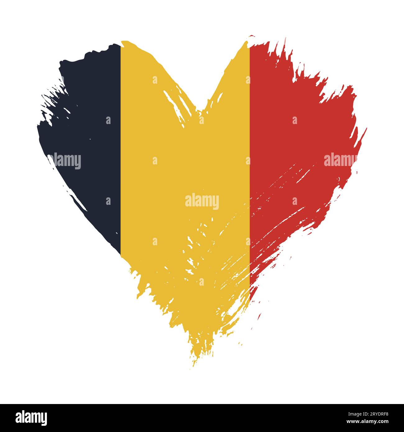 Bandiera del Belgio dipinta con pennellate Foto Stock