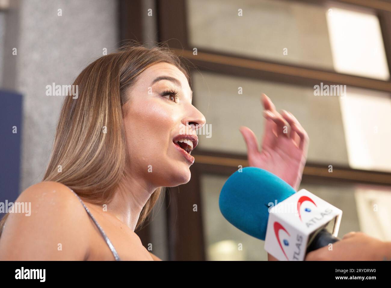 Madrid, Spagna. 30 settembre 2023. Ana Guerra partecipa al photocall DISNEY che celebra i suoi 100 anni al Teatro Real di Madrid, 30 settembre 2023, Spagna (foto di Oscar Gonzalez/Sipa USA) credito: SIPA USA/Alamy Live News Foto Stock
