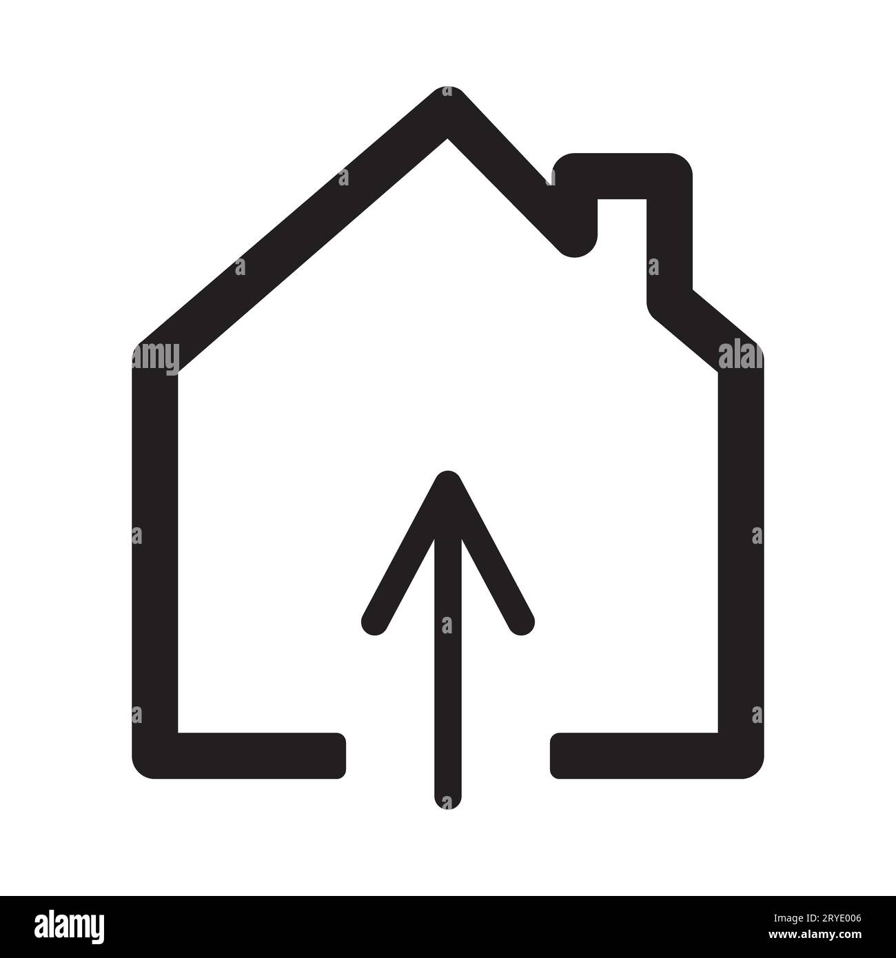 Icona Home con freccia. Concetto Stay at Home. Fermare il virus COVID-19 del coronavirus Foto Stock