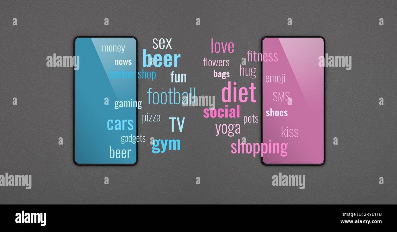 Due messaggi di comunicazione smartphone in grigio Foto Stock