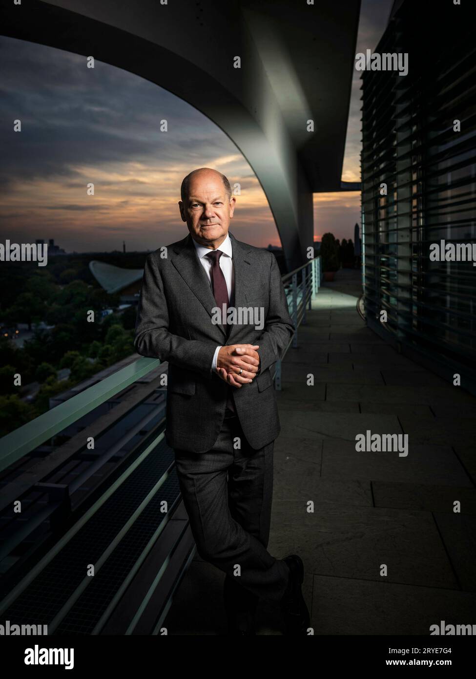 Berlino, Deutschland. 27 settembre 2023. Il Cancelliere federale Olaf Scholz ha registrato durante un'intervista il 27 settembre 2023 a Berlino credito: dpa/Alamy Live News Foto Stock