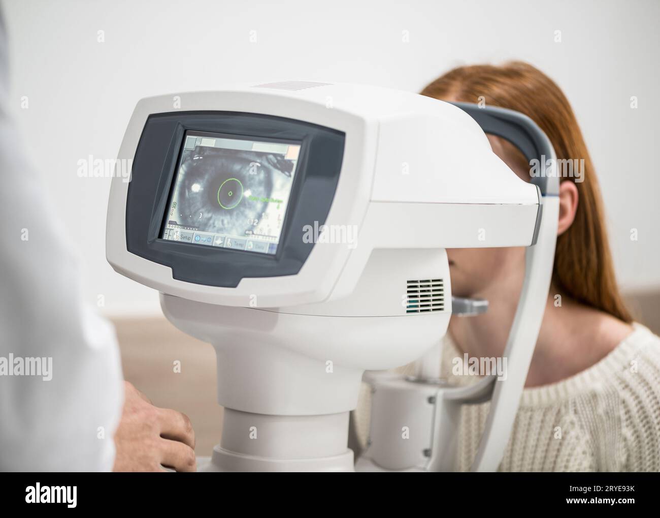 Attrezzature nella clinica oculistica Foto Stock